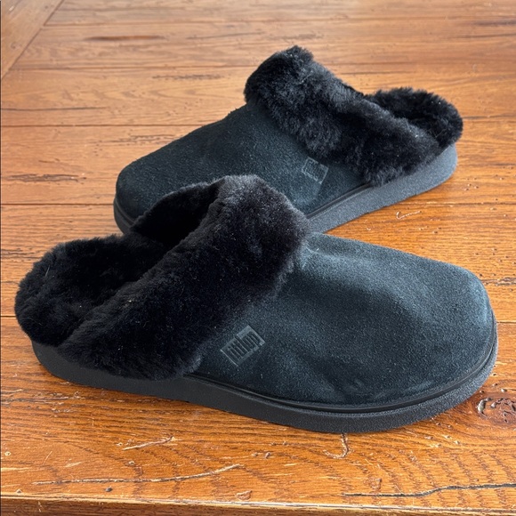 FitFlop Gen-FF Slipper Shoes Women’s Cozy Black Suede Shearling Lined Size 10 - Picture 12 of 12
